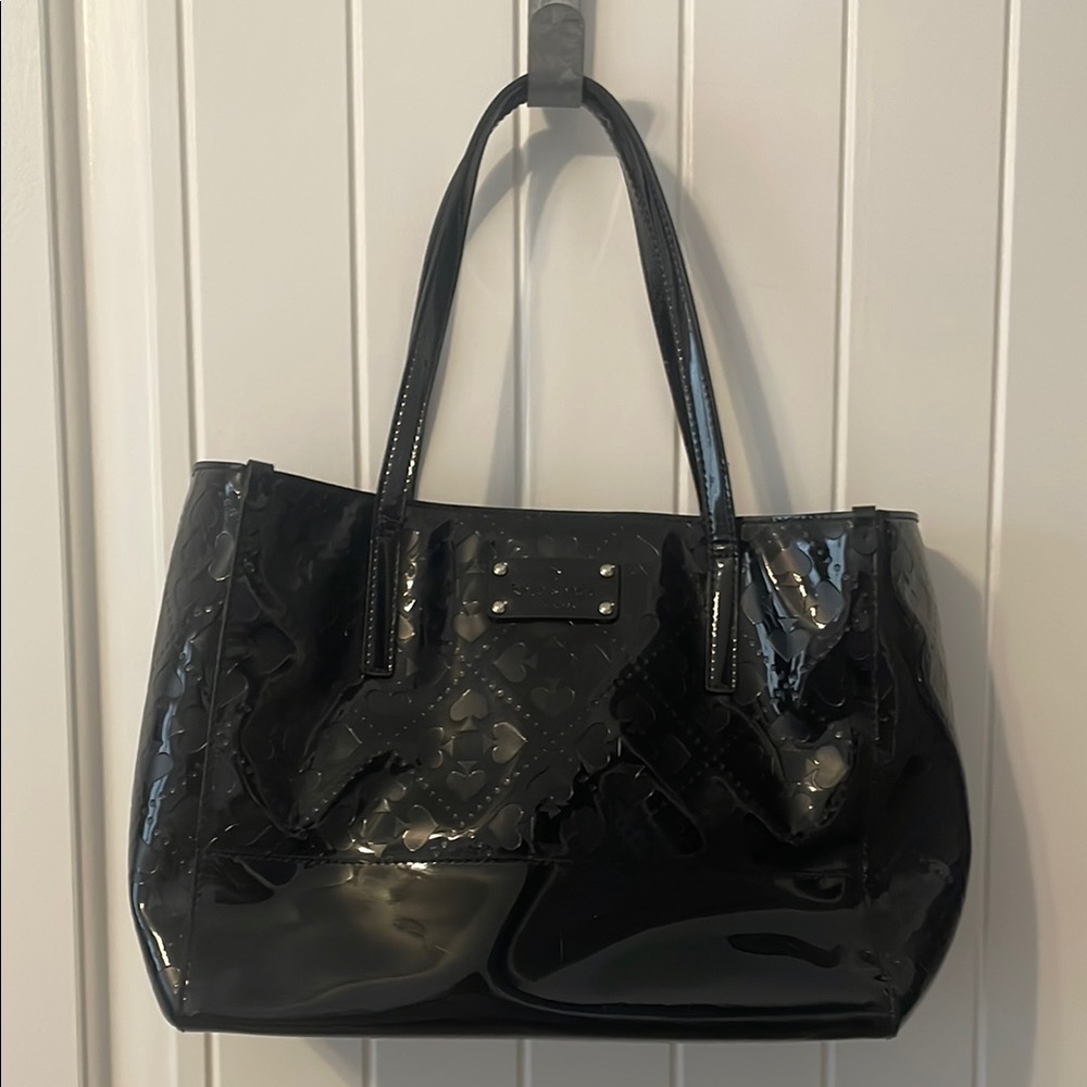 Elegant Black Patent Leather Tote Bag